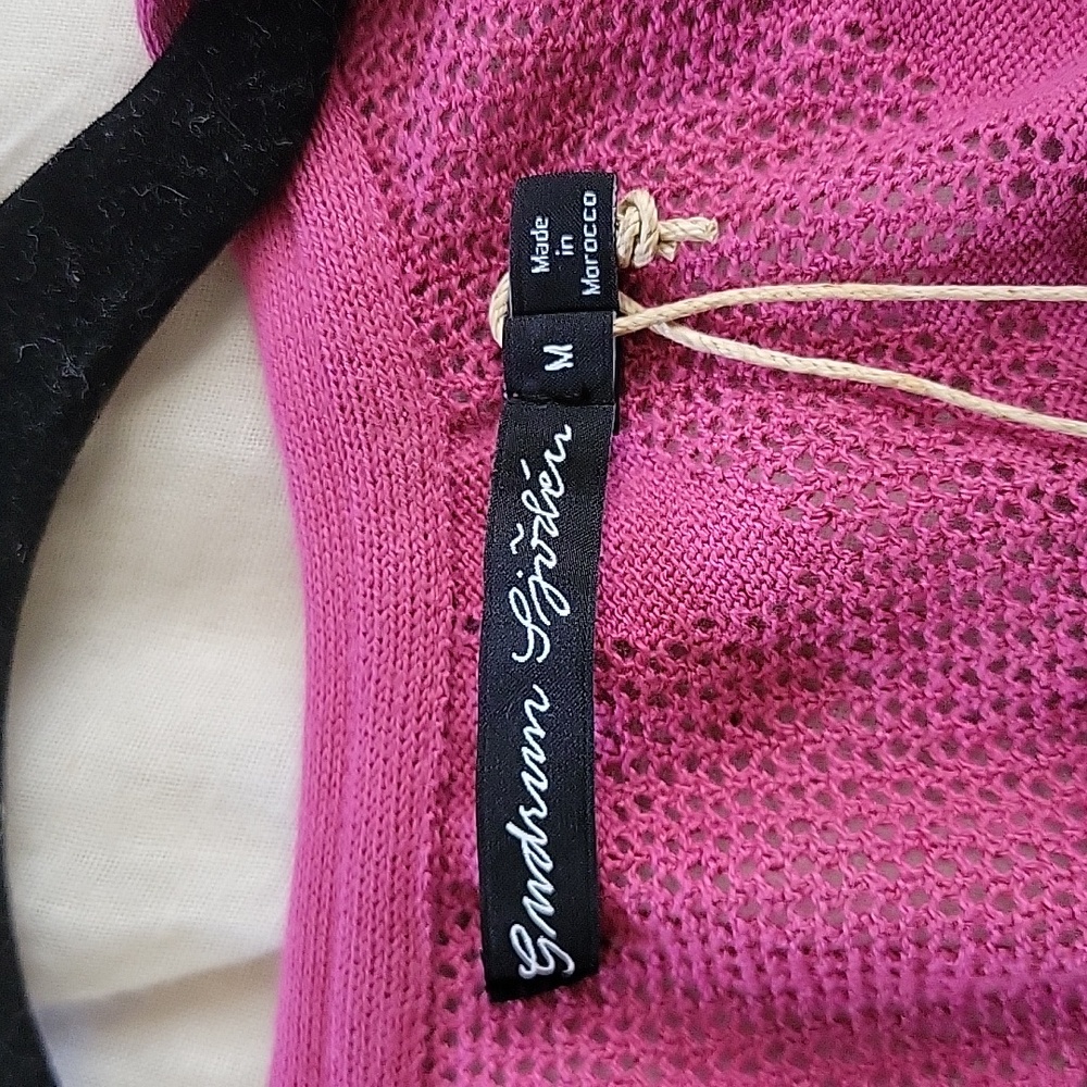 Gudrun Sjoden Open Crochet Pointelle Duster Cardigan Kimono - M - NWT - Picture 3 of 7
